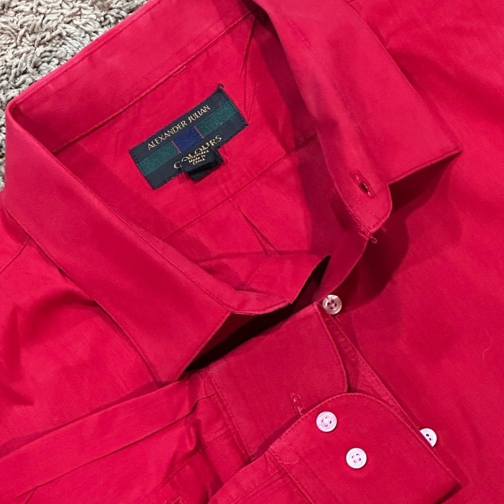 Colours by Alexaner Julian Men's Size XL Dark Red Long Sleeve Button Up Shirt